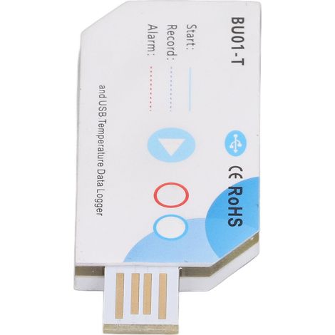 Enregistreur de données de température USB, connexion Bluetooth avec application, enregistrement de rapports PDF de température, capacité de 120 jours et 32 000 cycles. (1/5)