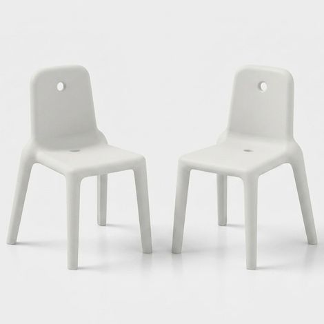 Set 2 sedie design indoor outdoor in polietilene Mellow - Bianco