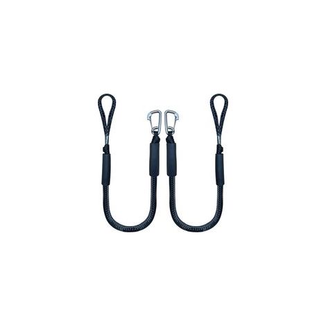 Elastisches Marineseil (2er-Pack): Schwarz mit Haken, dehnbar von 1,2 bis 1,7 m, geeignet für Boote, Kajaks, Motorboote, Pontons usw., Zubehör für Festmacher- und Ankerleinen. – Crezuo