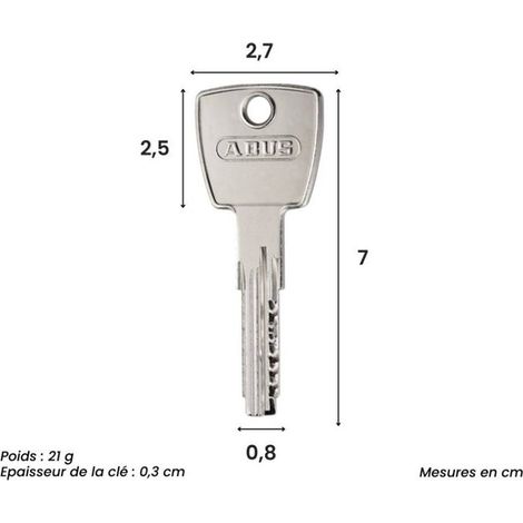Cylindre de Securite ABUS D66PS Profil Europeen Haute Securite Anti-Bumping Anti-Percage Taille - 30x35mm