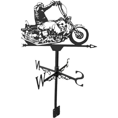 Girouette indicateur de direction du vent pour moto, statue animale mignonne à installer dans votre jardin, décoration extérieure originale et fonctionnelle (1/5)