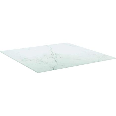 Maison Exclusive - Tischplatte Weiß 70x70 cm 6 mm Hartglas in Mar (1/5)