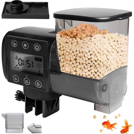 Chargeur automatique pour aquarium, 250 ml, distributeur automatique de nourriture d'aquarium, alimentation par batterie, mangeoire de poisson avec nourriture de poisson de vacances (1/5)