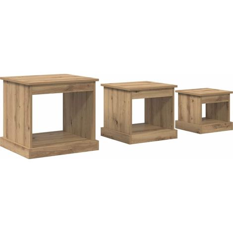 Maison Exclusive - Mesa de Café 3 pcs Roble artesanal Madera cont