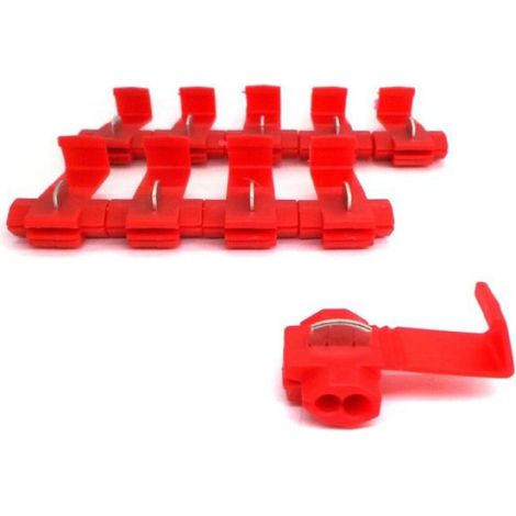 Connecteur Rapide - Dérivation - Fil 0 5 À 1 5 Mm² - Rouge - 10 Pièces (1/5)