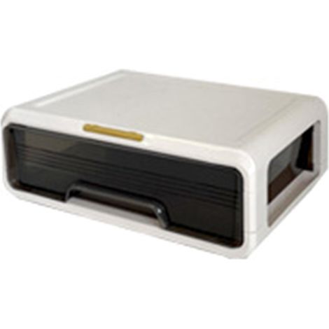 Organisateur de bureau avec tiroir, boîte de rangement en plastique pour cosmétiques et fournitures de bureau, organisation de bureau à 1 niveau. (1/5)