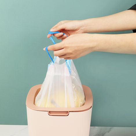 Sac à ordures ménagères Sac à ordures en plastique pour le salon, la cuisine et la chambre - Bleu et transparent, 100pcs (1/3)