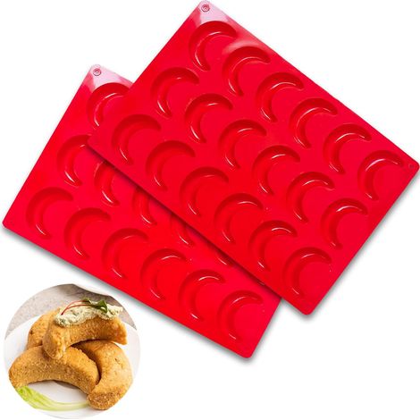 Set di 2 stampi in silicone per croissant alla vaniglia. Stampo per croissant alla vaniglia, stampo in silicone, teglia per croissant alla vaniglia, stampo per croissant, stampi per torte al cioccolat (1/5)