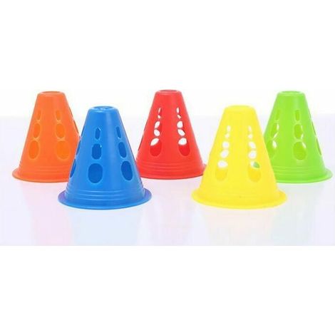Coni per allenamento su strada, cono stradale per allenamento sportivo in plastica, cono stradale per allenamento sportivo da slalom, allenamento di calcio, rullo (5 colori)