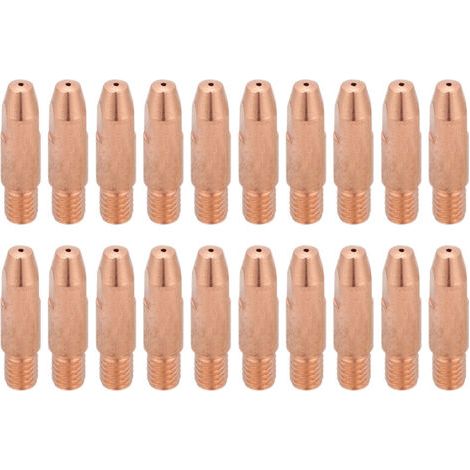 Eujgoov 20 Pièces Pointes de en Cuivre Pointe de, Pointe de en Cuivre pour Torche de Soudage Binzel 24KD MIG/MAG (0.8). (1/5)