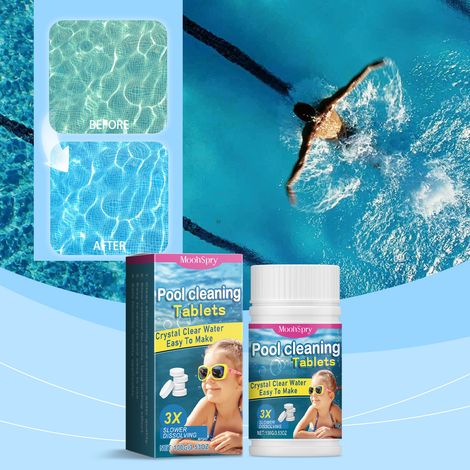 Pool cleaning slow-release tablets, multi-functional effervescent tablets for cleaning, deodorizing, and cleaning pool water -- 100g -- BIEMMEDUE (1/5)
