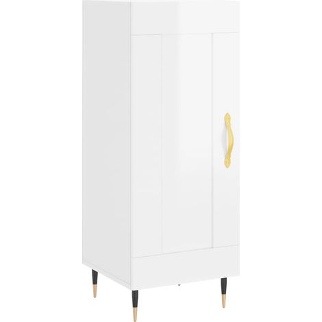 Maison Exclusive - Credenza Bianco Lucido 34,5x34x90 cm in Legno Multistrato