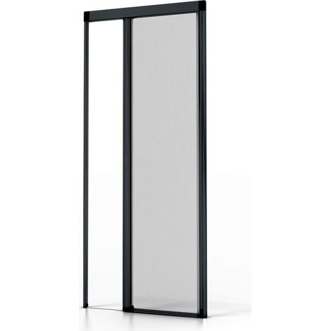 Avosdim Store moustiquaire Porte Alu Luxe - H230 x L140cm recoupable - Gris anthracite 7016 texturé - Protection contre les insectes ajustable