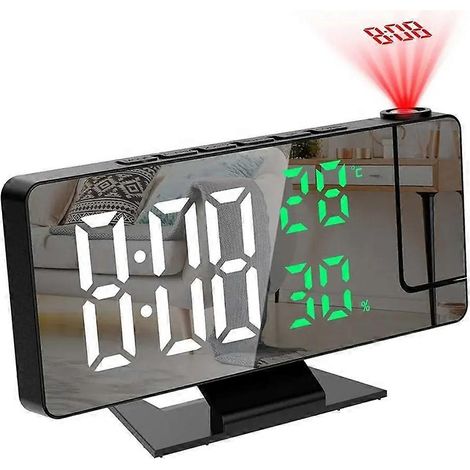 Ce réveil projecteur LCD est spécialement conçu pour les personnes au sommeil profond. Il est doté d'une fonction vibration, de trois modes de réveil, de deux alarmes, d'un volume réglable et d'un pro (1/5)