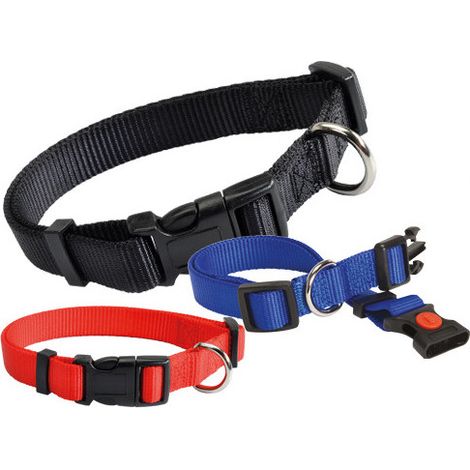 Collar Camon negro mm 18 – Nylon resistente – Cierre rápido ajustable para perros medianos