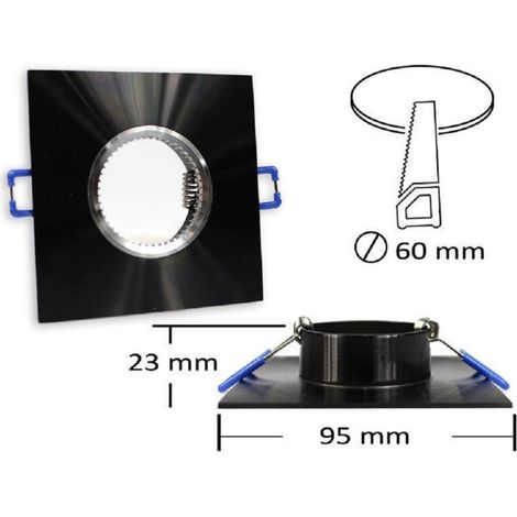 Support De Spot Encastré Carré Gu10 Support De Spot P9 Noir