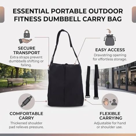 Sac Transport Haltères Portable, Sac Rangement Fitness Nylon 600D (1/4)