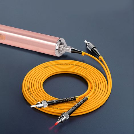 Wiederaufladbarer Rotlichtstift AUA-GC20, Gold, 20 km Reichweite, mit Glasfaseroptik. (1/5)