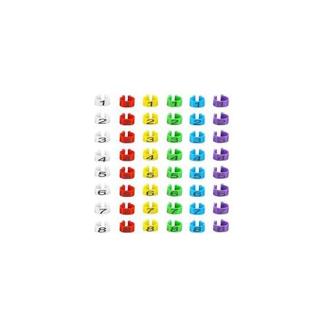 48 pcs bague Poule Anneaux de Jambe d'Identification, anneaux de jambe multicolores pour identification de poulet, Clip numéroté sur volaille, Bague pour Poule, Pour fowl, canard, oie (16mm)