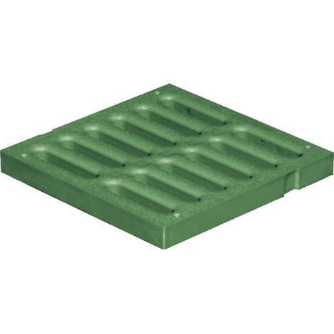 Grille de sol PVC légère anti-choc 383 x 383 mm - Résistance 28,00 KN - Vert - First Plast (1/2)