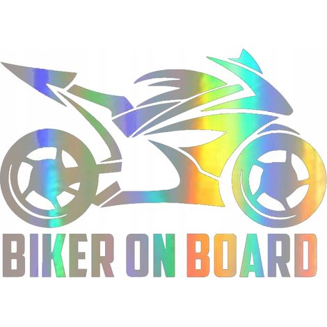 Adesivo per auto BIKER ON BOARD, auto del motociclista (1/3)