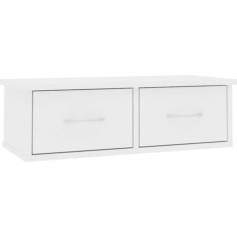 Étagère murale et tiroirs Blanc 60x26x18,5 cm Bois d'ingénierie (1/5)
