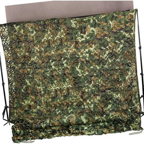 Filet de camouflage forêt/désert (2 m x 3 m) pour camping, chasse, tir, affût, observation, décoration de fête