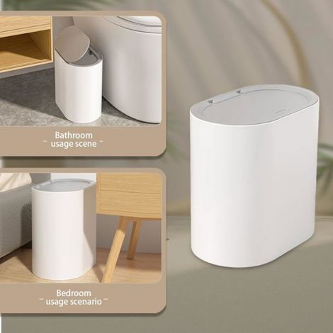 Automatischer Badezimmer-Mülleimer – 1 Stück, schmaler Sensor mit geruchsdichtem Deckel (Cuneary) (1/5)