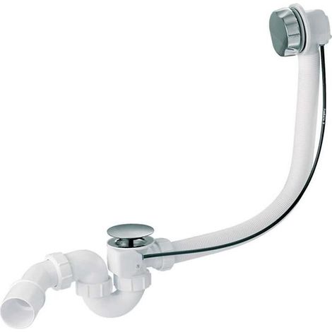 Cersanit - Garniture de vidage et de trop-plein pour baignoire, longueur 59 mm, chrome S904-004 (1/2)