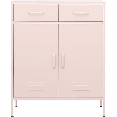 vidaXL Armario de almacenamiento acero rosa 80x35x101,5 cm (1/2)