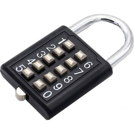 Noir,Serrure à combinaison 5 casiers fixes mécanisme de serrure de porte de gym (1/4)