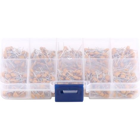 500 pièces condensateurs céramiques multicouches 10 valeurs 0.1μF à 10μF avec boîte de rangement (1/5)