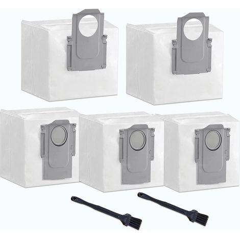 5 Pack Dust Bags for Roborock S7 MaxV Ultra / S7 Pro Ultra / Q7 Max / Q7 Max Plus / Q5+ Vacuum Cleaners, Replacement Accessories for Vacuum Cleaner Base, Large Capacity 3.5L - (1/5)