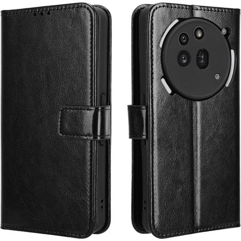 Étui portefeuille Crazy Horse pour Nothing Phone 3A Pro, noir (1/4)