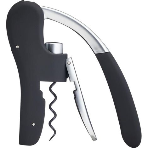 Tire-bouchon de luxe avec coupe-capsule intégré, argent