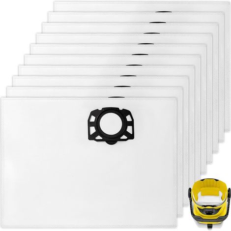 Adatto per confezione da 10 sacchetti per aspirapolvere KFI 357 Karcher, sacchetti per aspirapolvere compatibili con Karcher WD 2 Plus, WD 3, batteria WD 3 (1/5)