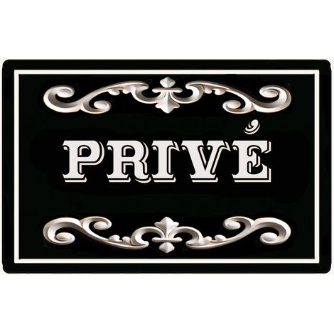 Plaque de porte en métal Privé