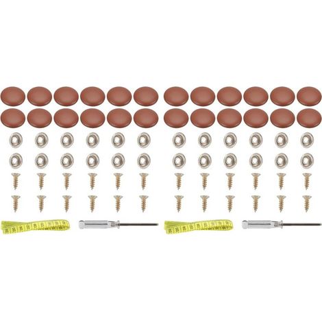 Geeignet für 2er-Packs Lederdruckknöpfe, geeignet für Möbelpolsterungen wie Betten, Sofas, Stühle, Autositze, Wohnmobildächer usw., braun.
