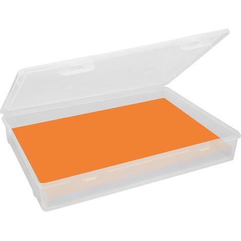 Plastic Storage Box 31 x 22 x 5 cm Rectangular Stackable Storage Boxes with Lid for Storing Objects A4 Paper and Documents (1 Piece) (1/5)