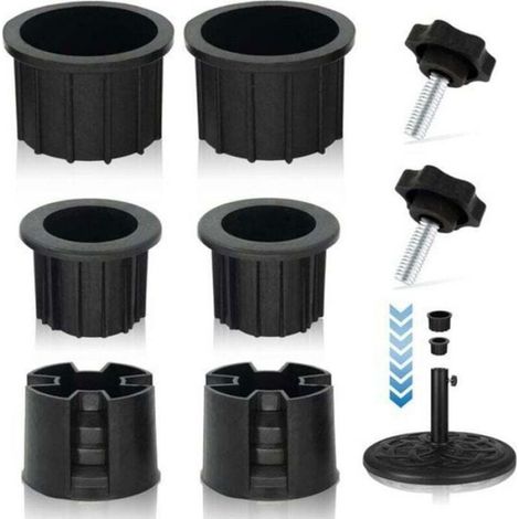 Œillets et caches pour pieds de parasol - - Lot de 8 pièces - Polyéthylène haute densité