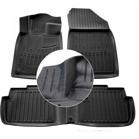 Tapis et essuie-glaces en caoutchouc CITROËN C5 1 2 2001-2008 UD canaux (1/5)