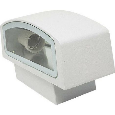 TrAdE Shop Traesio - Applique Esterno 2 Vie E27 Max 60 Lampada Faretto Da Parete Luce Plafoniera 910 - Bianco (1/4)