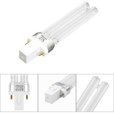 Ampoule UV rapide, lampe de stérilisation UV, lampe de rechange UVC pour aquarium, 9 W, G23 (1/4)