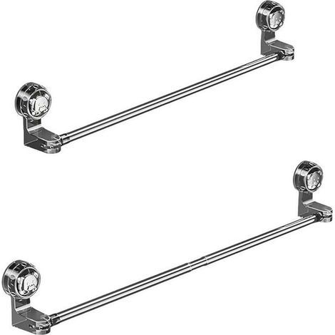 Two towel racks with powerful suction cups, adjustable in size, convenient for use in bathrooms and kitchens, without drilling. (1/5)
