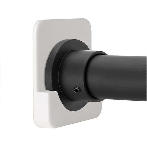 BelleRise - Lot de 2 supports de tringle à rideau de douche auto-adhésifs - sans perçage - Blanc (1/5)