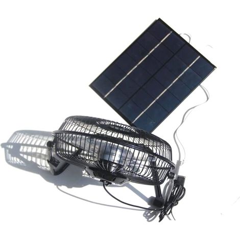 Ventilateur 5,2 W 6 V alimenté par panneau solaire 20,3 cm pour camping, caravane, yacht, serre, maison de chien, poulailler (1/4)