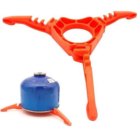 Thijox, Soporte plegable para tanque de gas, soporte para bombona, trípode naranja para estufa de exterior, senderismo y picnics, Resistente S (1/5)