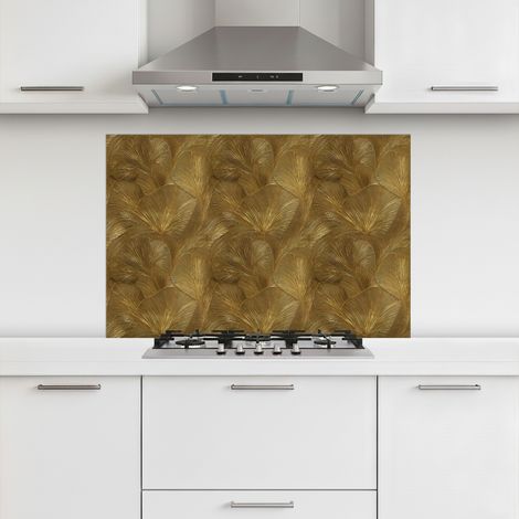 CRÉDENCE CUISINE Organic - Lines - Gold 100x65 cm (1/5)