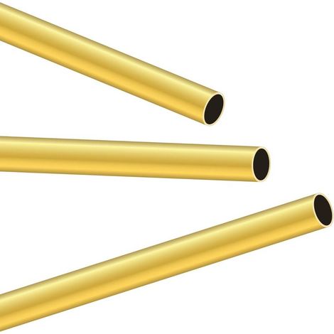 Lot de 3 Tubes en laiton. Diamètre 10 mm. Épaisseur 0.5 mm. Longueur 300 mm. Pour bricolage (1/5)