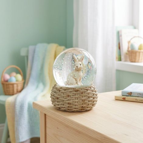 Springtime Whimsical Bunny Waterball Display Ornament (1/2)